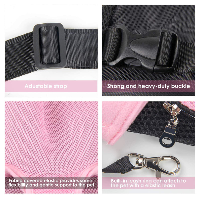 Dog Carrier Pink Legs Out Front Pet Carrier Backpack Comfortable Puppy Bag with Shoulder Strap and Sling for Travel Hiking Camping Outdoor Medium - PawsPlanet Australia