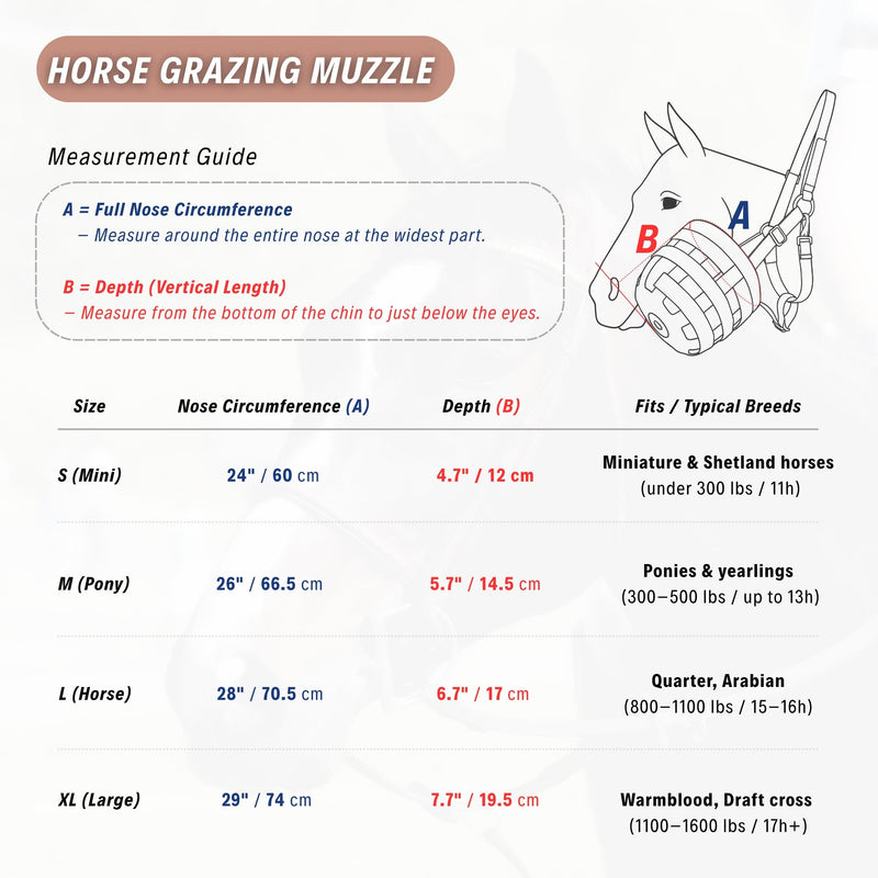 BARN & STABLE Horse Grazing Muzzle for Easy Breathe, Comfortable Muzzle Grazing for Horses with Adjustable Straps, Buckles, Suitable for Precaution of Laminitis Red Small - PawsPlanet Australia
