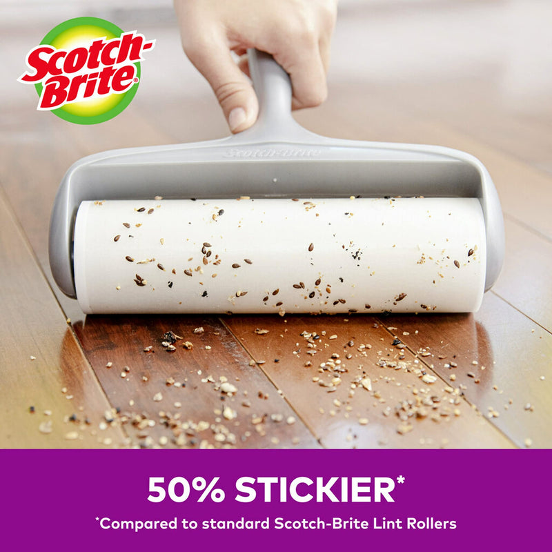 Scotch-Brite Pet Extra Sticky Large Surface Roller, Designed for Pet Hair (60 Sheets) + Scotch-Brite 50% Stickier Large Surface Roller Refill, 60 Sheets (Pack of 4), 240 Sheets Total - PawsPlanet Australia