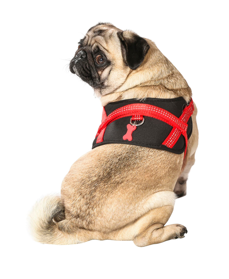 Bobby Easy Safe - Dog harness with tag, Dog harness for Medium Small Large Dogs in nylon, Safe, Comfortable, Reflective, brown, 39-50x1,6 CM