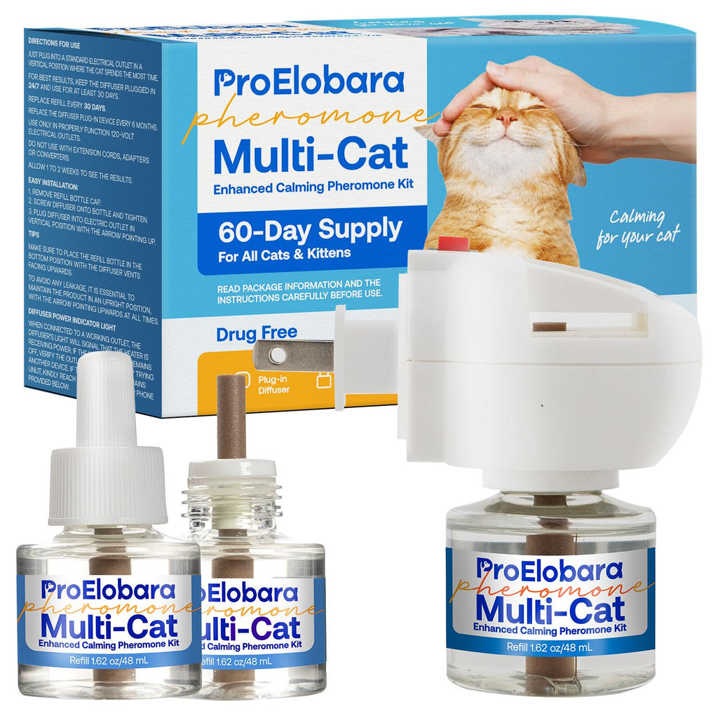 Cat Calming Pheromone Anxiety Diffuser: Soothing Multicat Calming Pheromones Diffusers - Relaxing Cat Calm Pheromone Diffuser for Cats Stress Relief - Cats Anti Anxiety Calm Diffusers 60-Day Supply blue