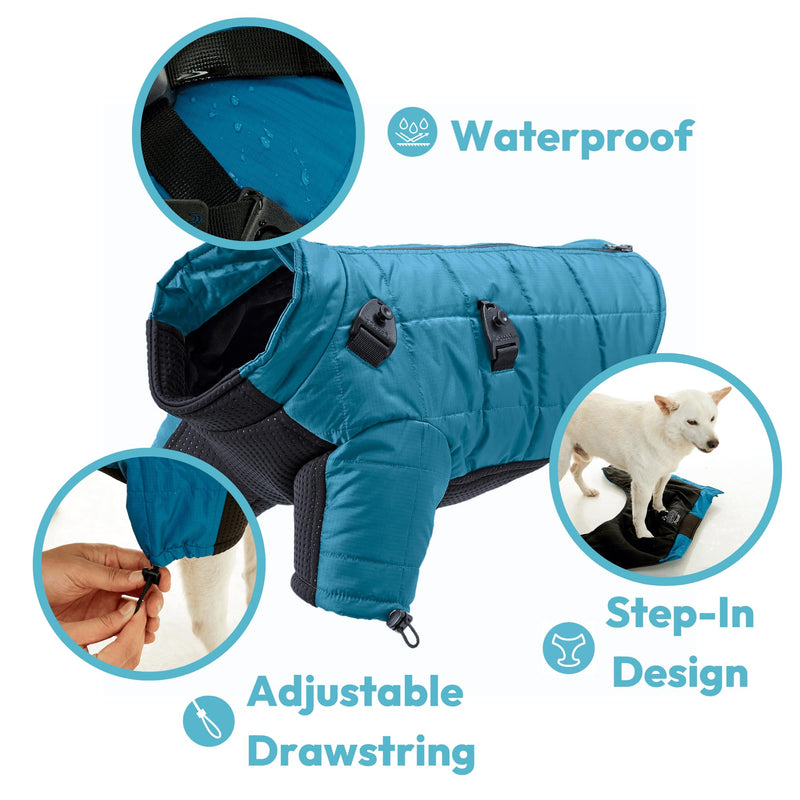 Gooby Alpine Explorer - Raspberry Rose, Small - Waterproof Jacket with Cross Lock Converter for Small Dog and Medium Dog Small (16") - PawsPlanet Australia