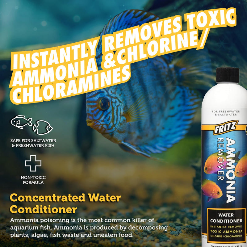 Fritz Aquatics ACCR Water Conditioner Instantly Removes Toxic Ammonia/Chlorine & Chloramines for Fresh & Salt Water Aquariums (16-Ounce) 16 oz - PawsPlanet Australia