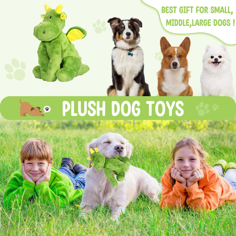 Squeaky Dog Toys Plush Dog Toy with Crinkle Paper Stuffed Durable Dog Chew Toys for Small Middle and Large Dogs Pterosaur - PawsPlanet Australia