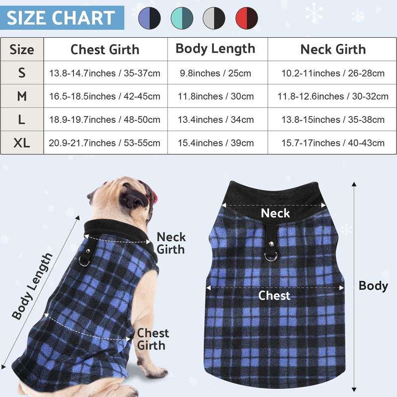 Weewooday 4 Pieces Winter Fabric Dog Sweater with Leash Ring Fleece Vest Dog Pullover Jacket Warm Pet Dog Clothes for Puppy Small Dogs Cat Chihuahua(M) M(Neck:11.8-12.6” Chest:16.5-18.5”) - PawsPlanet Australia