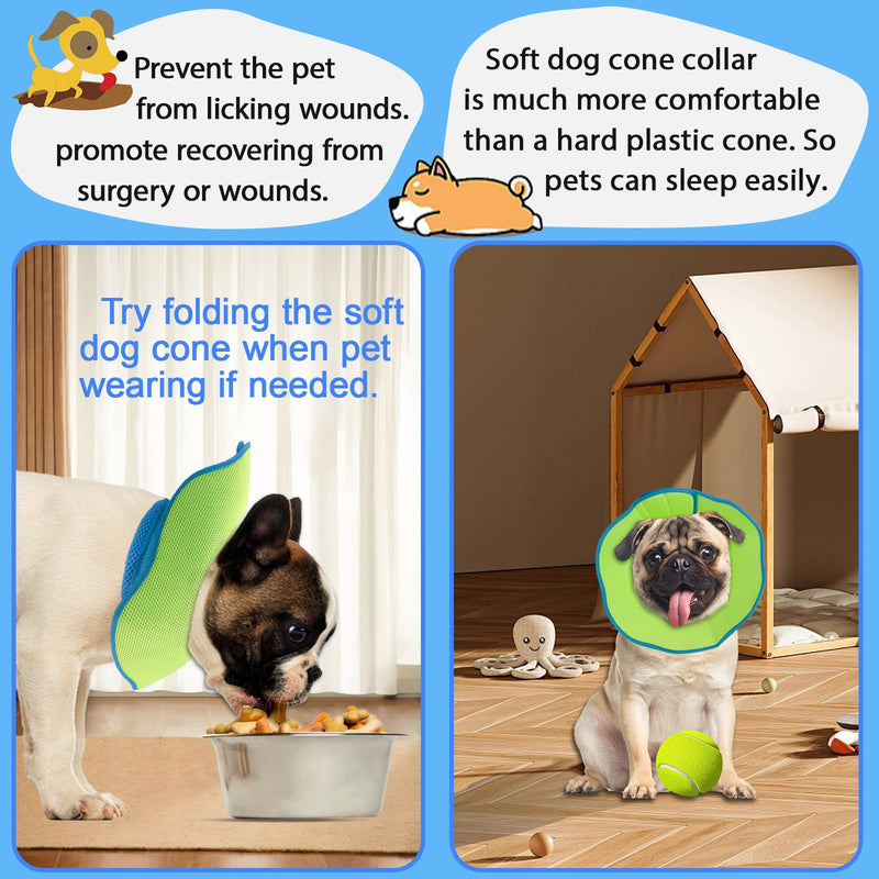 Soft Cone for Medium Dogs Alternative After Surgery, Adjustable Dog Recovery Collars & Cones to Stop Licking, Comfortable Elizabethan Cone of Shame Alternatives - Blue Green (M) - PawsPlanet Australia