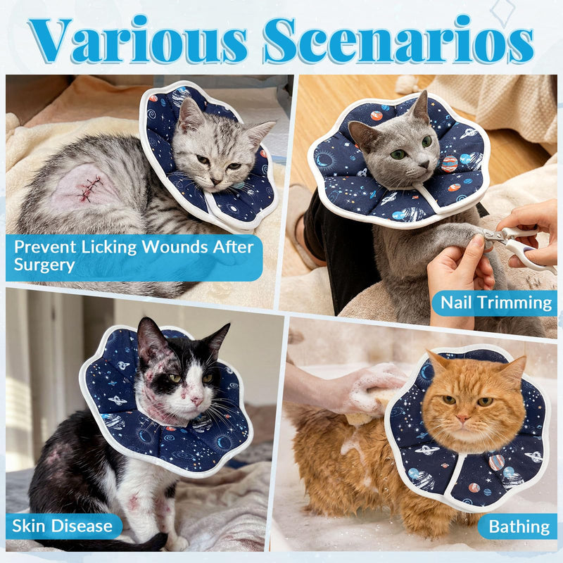 Cat Cone Collar Adjustable, Protective Recovery Collar Soft, Cat Cone Neck Prevent Licking Wound After Surgery, for Cats (M) M