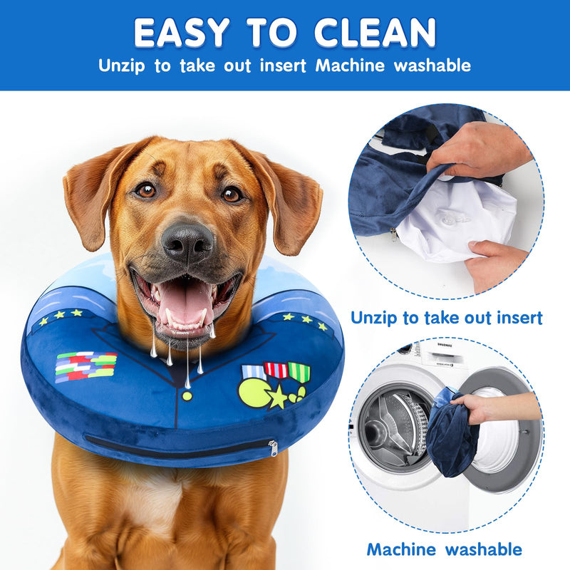 Inflatable Dog Cone Collar Alternative After Surgery, Dog Neck Donut Collar Recovery E Collar, Soft Dog Cone for Small Medium Large Dogs Blue L (12.5"-18") - PawsPlanet Australia