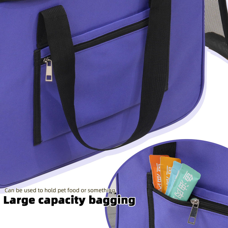 Cat & Dog Carrier for Pets Up to 15 Lbs, Airline Approved Soft-Sided Collapsible Pet Carrier for Cats & Dogs, Cat Carrier with Breathable Mesh, Padded Interior – Ideal for Car Rides, Daily Use(purple) purple - PawsPlanet Australia
