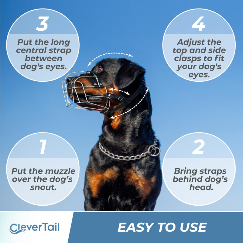 XL Metal Dog Muzzle for Large Sized Dogs – Heavy Duty Rottweiler Muzzle – Basket Extra Large Dog Muzzles for Barking and Biting Cane Corso, Mastiff, Labrador, Bulldog and Other Big Breeds - PawsPlanet Australia