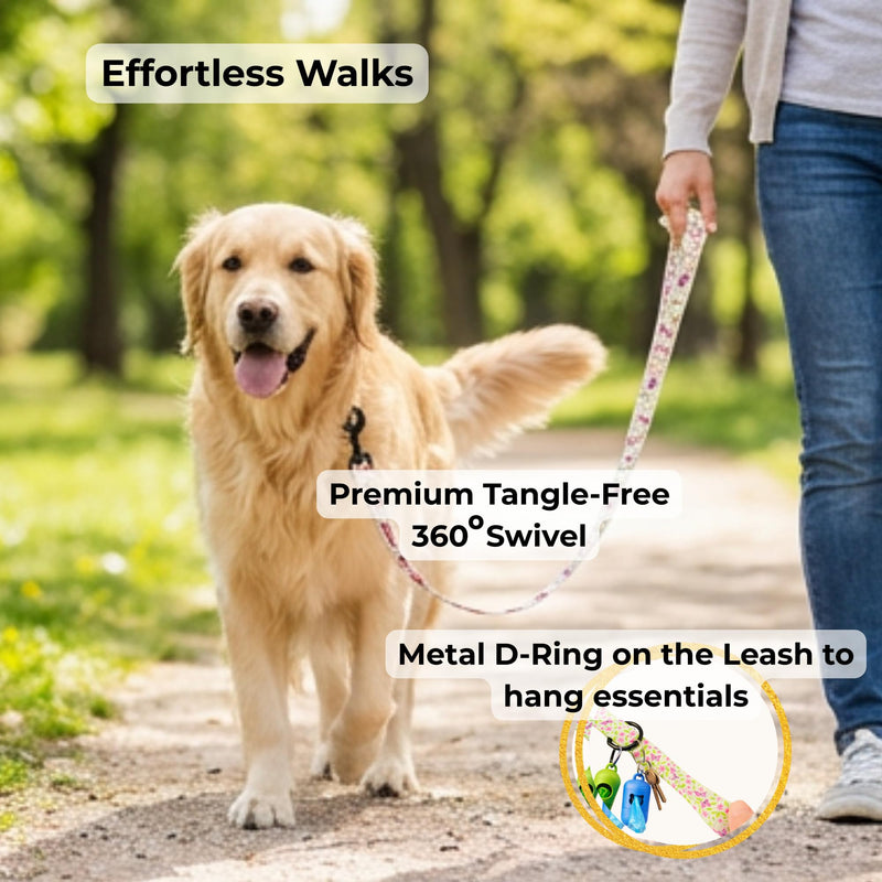 BOLDPET® Dog Collar and Leash Set - Durable Adjustable Puppy Collar with Secure Metal Buckle and 5 ft Length - Professional Grade Polyester for Small Medium and Large Dogs - PawsPlanet Australia