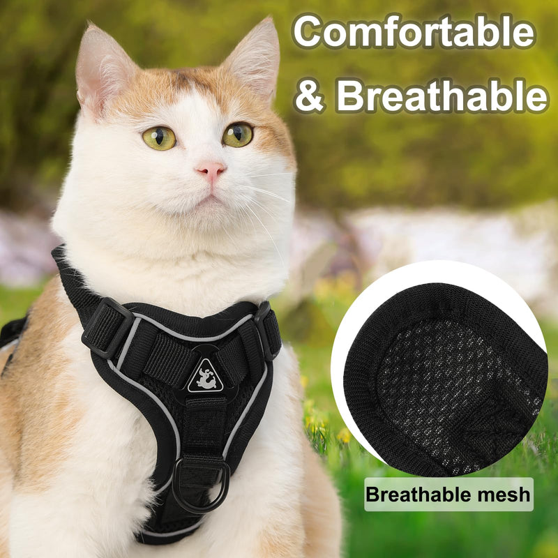 Cat Harness and Leash, Reflective Cat Harness Escape Proof for Walking, Adjustable Kitten Harness and Leash Set, 4 Buckles Easy Control Breathable Cat Vest Harness for All Types of Cats Medium Hot Pink - PawsPlanet Australia