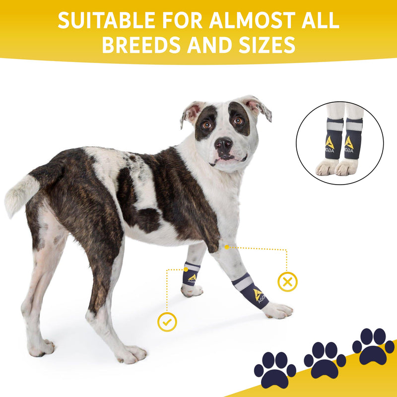 AGON Dog Front Leg Brace Pair with Metal Strings and Reflective Wraps Paw Compression Wrap for Canine Protects Wounds Brace Heals and Prevents Injuries and Sprains and Helps with Loss of K9 Stability L/XL (1 pair) - PawsPlanet Australia
