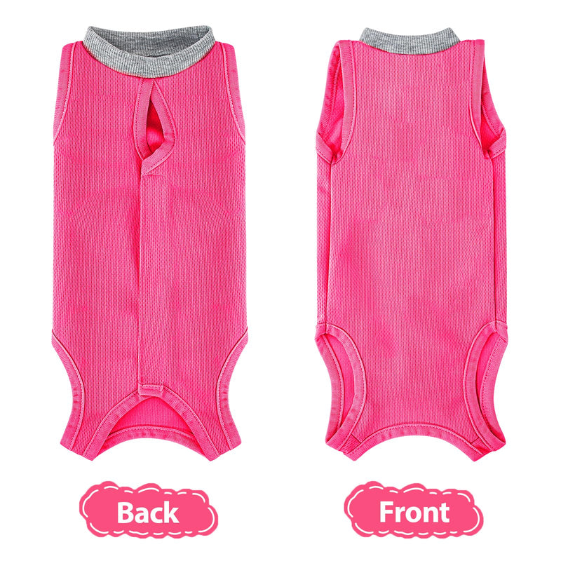 Coppthinktu Cat Recovery Suit Cat Onesie After Surgery, Breathable Cat Surgery Suit for Female Spay/Neuter, Kitten Surgical Recovery Body Suit Cone Alternative for Abdominal Wounds Rose Red Medium