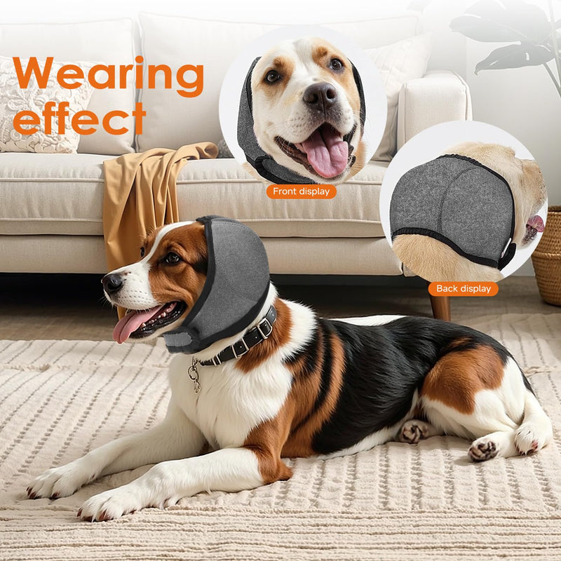 Upgraded Dog Ear Muffs for Noise Protection & Bath, NoShake EarWrap for Hematoma Prevention, Drying & Anxiety Relief, Elastic Waterproof Dog Ear Protector with Soundproof Sponge (Pink, Medium)
