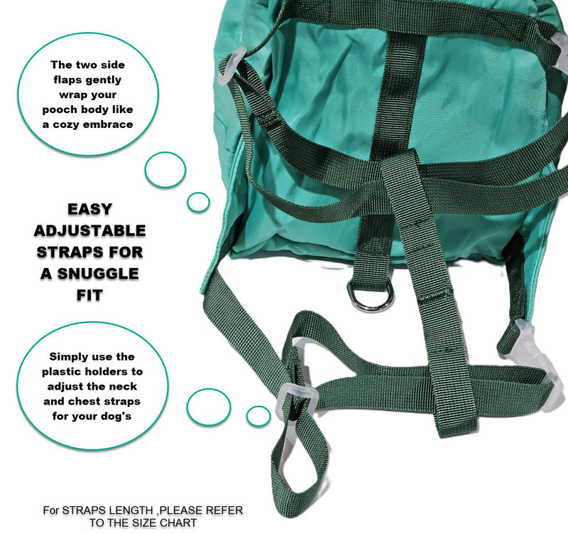 Dog Hiking Backpack Harness Lightweight, Adjustable, and Water-Resistant Pet Poopbag Holder for Outdoor Adventures,Puppy School or Everyday Walks (Medium) Medium - PawsPlanet Australia