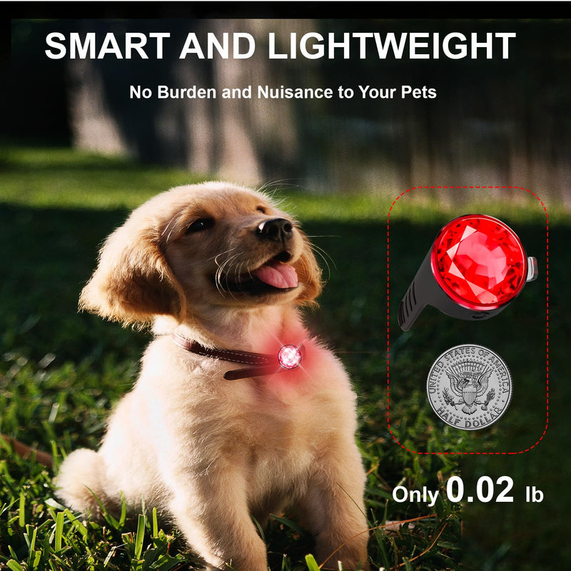 2-Pack Dog Collar Lights for Nighttime Clip on, Yesbular 3 Modes Dog Leash Light, 100% Waterproof Dog Light Clip. Durable Silicone Band Dog Lights for Night Walking(Red). Red - PawsPlanet Australia