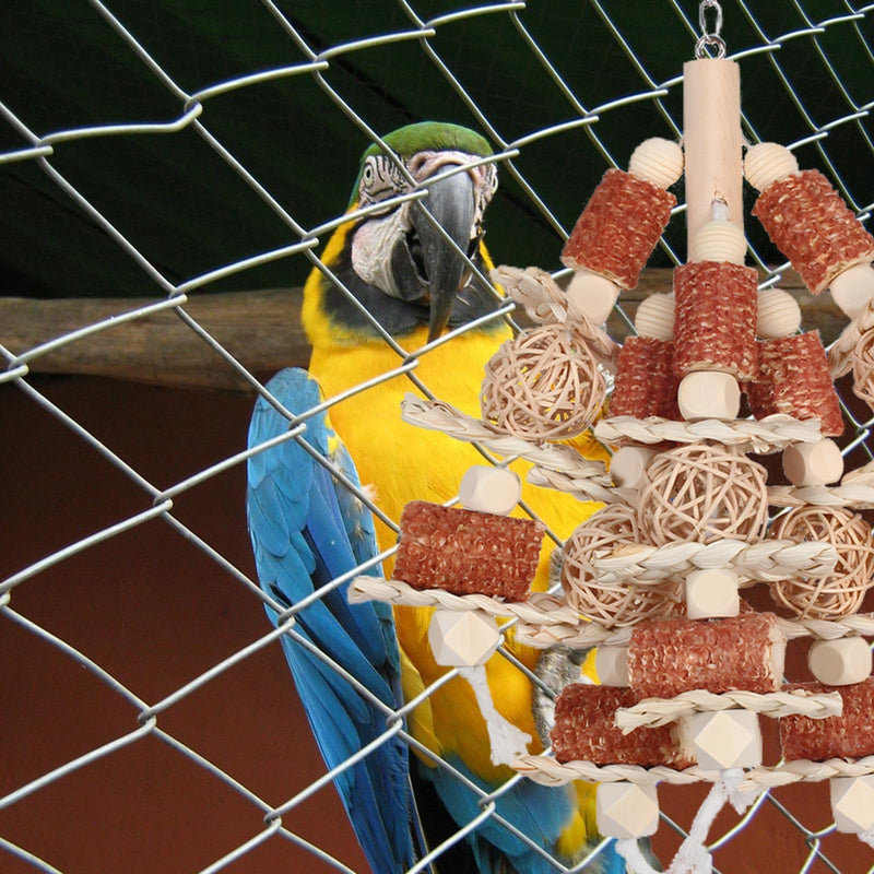 Bird toys, natural corn stick parrot toys hanging in bird cages