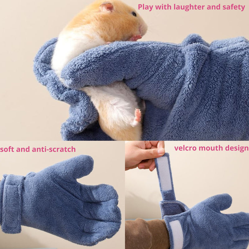 Hamster Calming Bite Proof Gloves and Grooming Brush Set, Hamster Bite Resistant Gloves Massage Brushes, Anti-Bite Glove Grooming Supplies For Small Animals Rabbit Rat Sugar Glider (Pink) Pink - PawsPlanet Australia