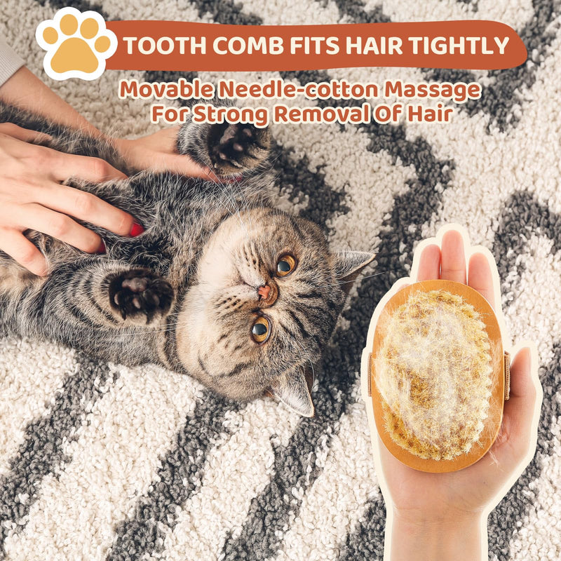 Suclain 2 Pcs Soft Dog Brush Boar Bristle Pet Brush for Short Haired Dogs and Cats with Band, Reduce Shedding, Dog Brush Reduces Stress and Easy to Hold on Your Wrist, Ideal Grooming Supplies - PawsPlanet Australia