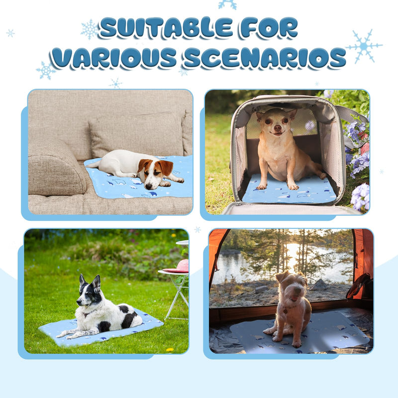 Nuanchu Dog Stroller Cooling Mat Waterproof Outdoor Pet Cooling Mat 11.81 x 19.69 Inch Washable Summer Cat Sleeping Blanket for Small Medium Pet Stroller(Sky Blue Bear) Sky Blue Bear - PawsPlanet Australia