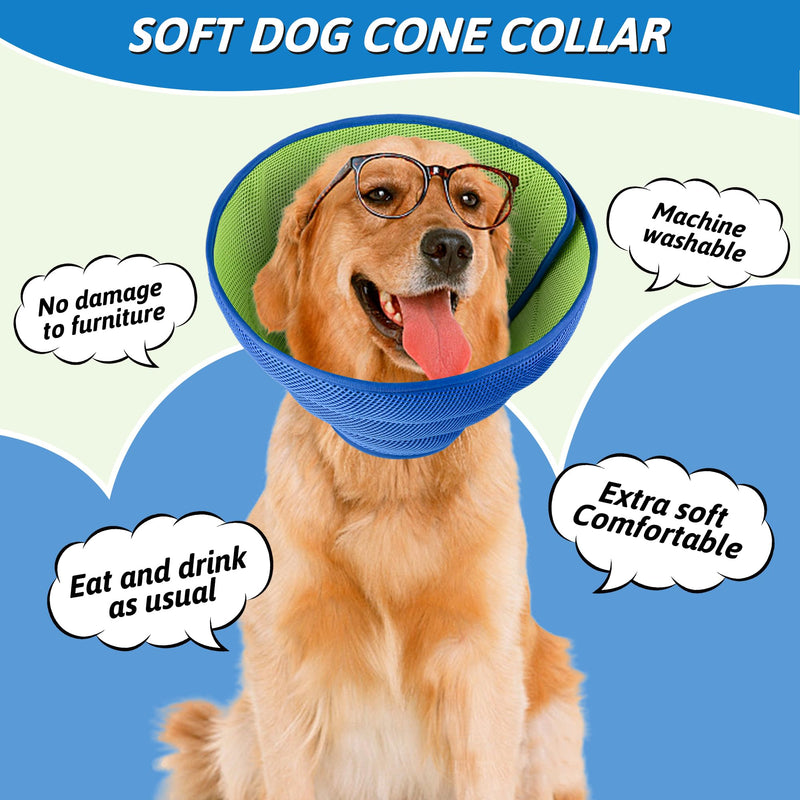 Soft Dog Cone for Dogs After Surgery, Breathable Dog Cones for Large Medium Small Dogs and Cats Anti-Lick Protective Wound,Adjustable Dog Recovery Cone Collar, Elizabethan Collar for Pet (M) M - PawsPlanet Australia