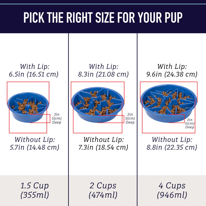 Leash Boss Slow Feeder Dog Bowls - Cup Maze Puzzle Slow Feeder Dog Bowl with 2 Cups - With 7.5-8 Inch Feeder Holes - Dog Bowl Slow Feeder - Slow Feeding Dog Bowl for Large, Medium & Small Sized Breeds 2 Cup - 7.5-8 Inch Feeder Holes Gray - PawsPlanet Australia