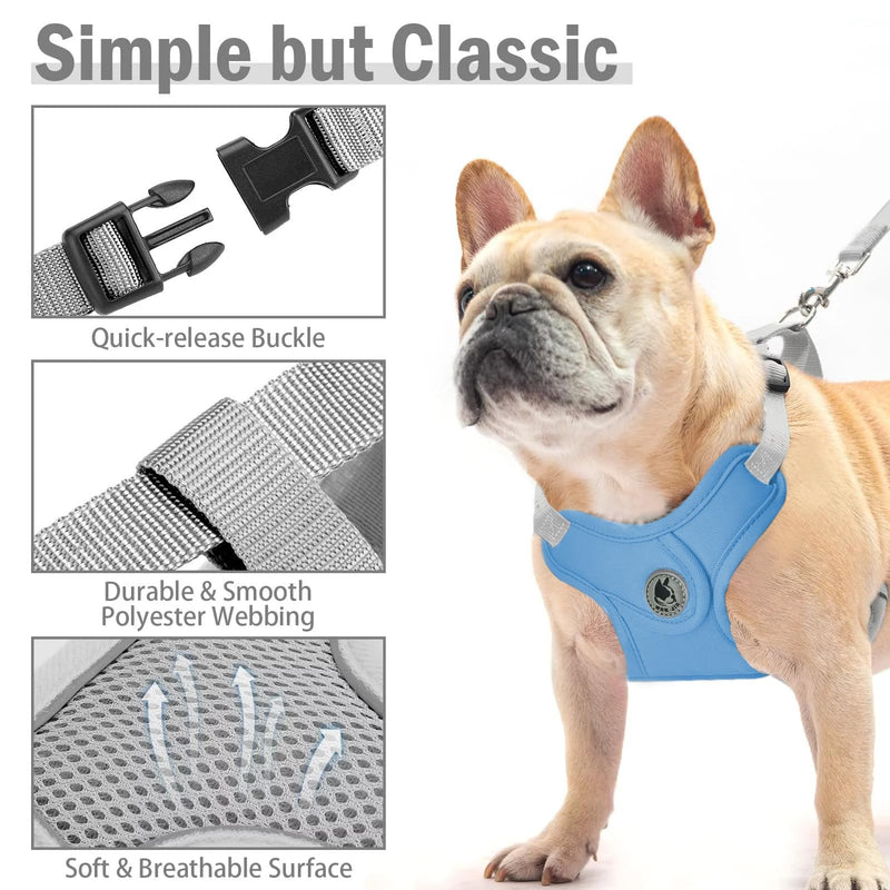 Dog Harness with Leash Set, No-Pull Pet Harness with 1 Leash Clips, Adjustable Soft Padded Pet Vest for Small Medium Dogs No Pull, Puppy Harness and Leash Set - PawsPlanet Australia