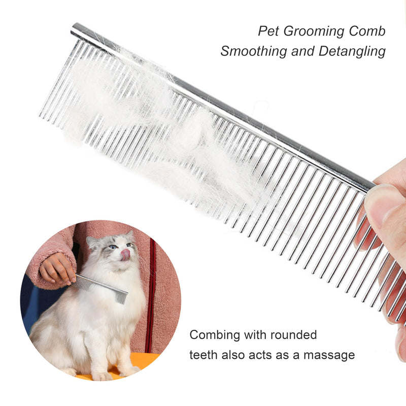 3 Pack Metal Comb For Dogs,Cat Grooming Comb,Dog Combs,Doodle Comb,Shedding Comb,For Professional Grooming Tool For Long And Short Haired Dog,Cat And Other Pets. (Large Medium Small) Large Medium Small - PawsPlanet Australia