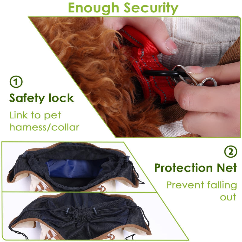 NATUYA Dog Sling Carrier Puppy Carrier, Adjustable Pet Front Sling Carrier Travel Bag with Bottom Pad, Pet Carrier for Small Dog Cat Puppy Traveling Hiking Camping (Khaki, 3-8 lb) - PawsPlanet Australia
