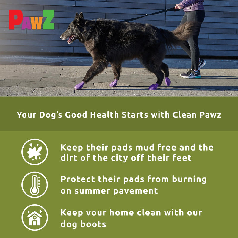PawZ Rubber Dog Boots for Large Paws - All-Weather Waterproof Dog Shoes, Anti-Slip Traction for Rain, Snow, Mud & Hot Pavement - Pull-On Dog Booties, Olive Green - X-Large (4" +) - Pack of 24