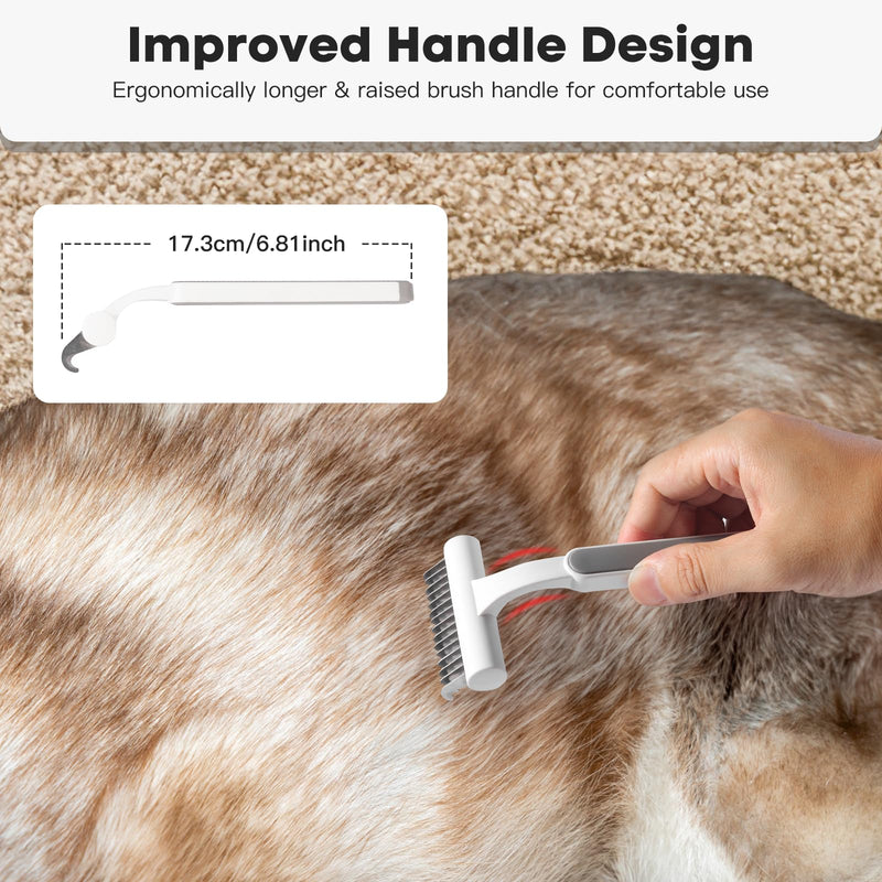Undercoat Rake for Cats & Small/Medium Dogs - Deshedding Brush Dematting Comb for Pets Remove Loose Hair & Matted Fur, Deshedding Grooming Tool for Kitten, Puppy, and Horses(Grey) Grey - PawsPlanet Australia