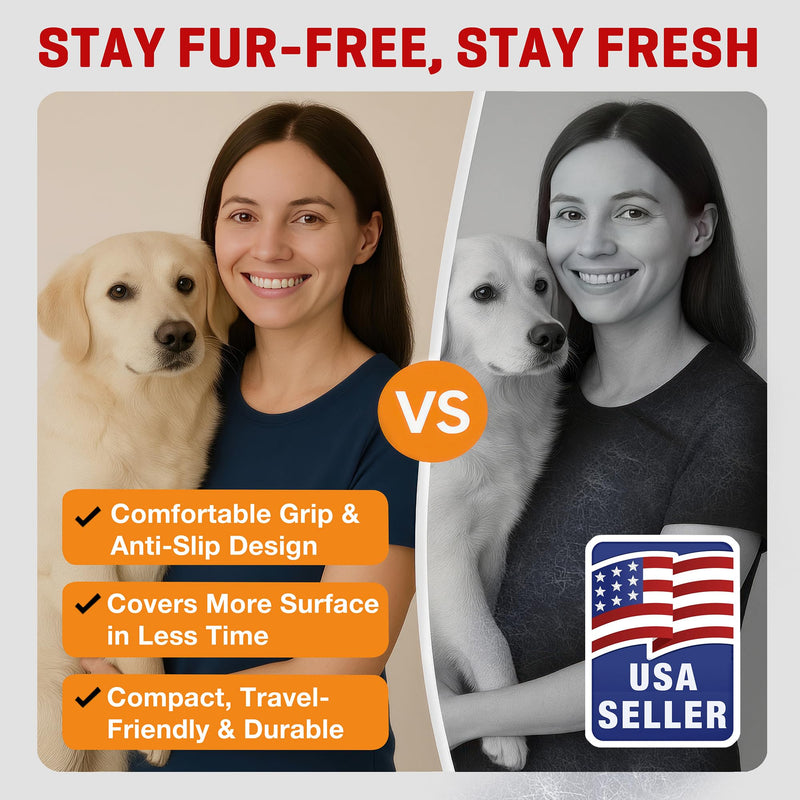 Pet Hair Removal Glove for Dogs & Cats, Newly Upgraded Reusable Electrostatic Pet Hair Glove, Magic Brush Pet Hair Remover Tool for Clothing, Couch, Carpet, Car Seats 1 - PawsPlanet Australia