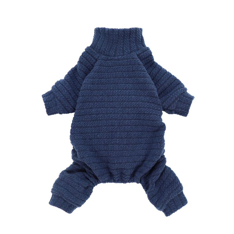 Fitwarm Turtleneck Knitted Dog Sweater Puppy Pajamas Thermal Doggie Winter Clothes Knitwear Pet Coats Cat Apparel Blue Large L