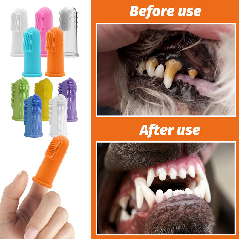 100 Pcs Dog Toothbrush Soft Finger Brushes Pet Finger Toothbrush Easy Teeth Cleaning Dog Tooth Brush Oral Care Pet Dental Brush Cleaning for Small Cats and Puppy Dental Care (2 styles, Multicolor) - PawsPlanet Australia