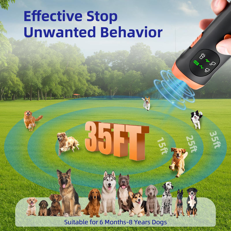 Ultrasonic Dog Bark Deterrent Device: Rechargeable Anti Barking Device for Dogs with 3 Modes - Up to 35FT Range Safe Humane Training Tool - Small Medium Large Dogs Indoor Outdoor Use - PawsPlanet Australia