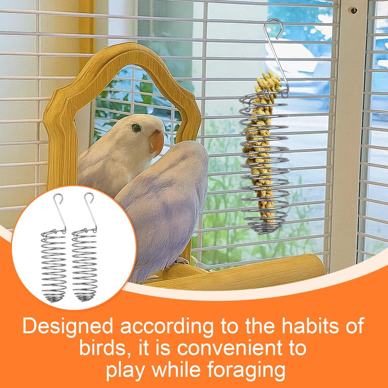 2 Pack Millet Spray Holder for Parrots, Parakeet Treat Sticks Feeder, Natural Millet Treats and Crunch Bars for Birds, Includes Cuttlebone and Calcium Block for Healthy Chewing and Play - PawsPlanet Australia