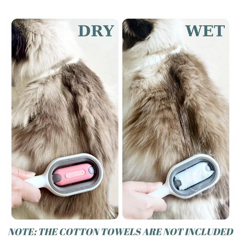 Cat Hair Brush With Water Infused 4 in 1, Pet Grooming Self Cleaning Sticky Brush for Cats, Reusable Cat and Dog Hair Remover with Unique Water Tank Design suitble for every pet hair (blue) blue - PawsPlanet Australia