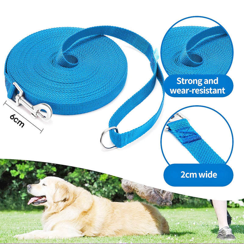 BAAPET 15/20/30/50/100 ft Long Dog Training Leash with Clickers for Small, Medium and Large Dogs or Cats (100 Feet, Blue) 100 Feet - PawsPlanet Australia