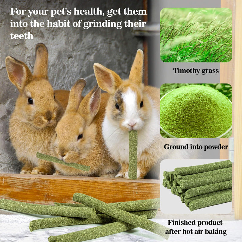 Sukh 300g Timothy Hay Chews Sticks - Natural Timothy Hay Sticks Rabbit Chew Sticks Rabbit Chew Toy Rabbit Toy Bunny Molar Treats Atural Teeth Grinding Toys for Squirrel Guinea Pigs Chinchilla