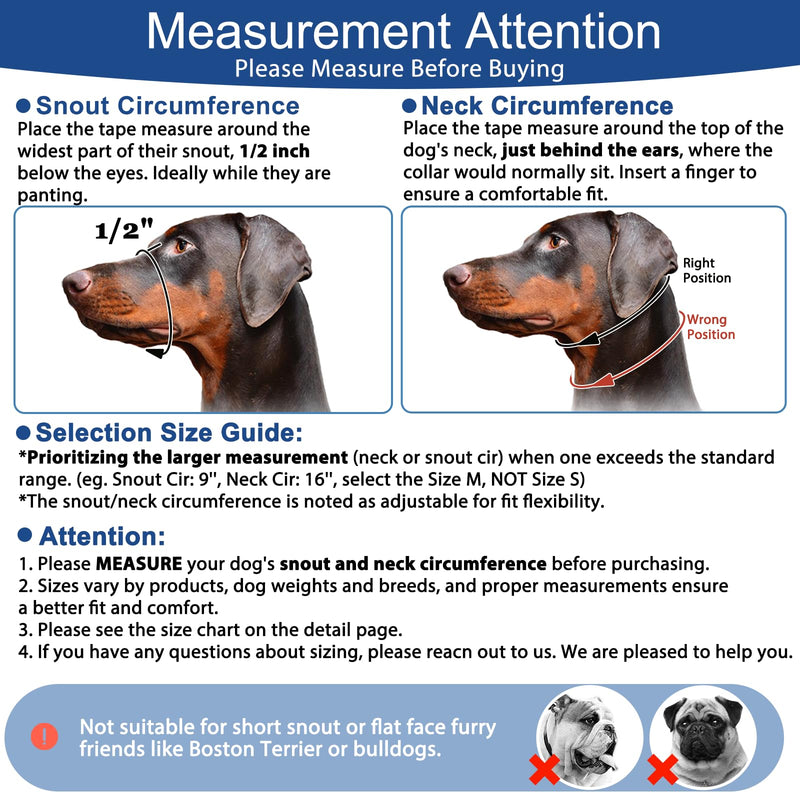 BARKLESS Dog Head Collar, Reflective Head Halter for Small Medium Large Dogs with Soft Padding, No Pull Mouth Harness with Training Leash, Adjustable Muzzle Leash for Gentle Walking M (Snout 9-11 '') Black - PawsPlanet Australia
