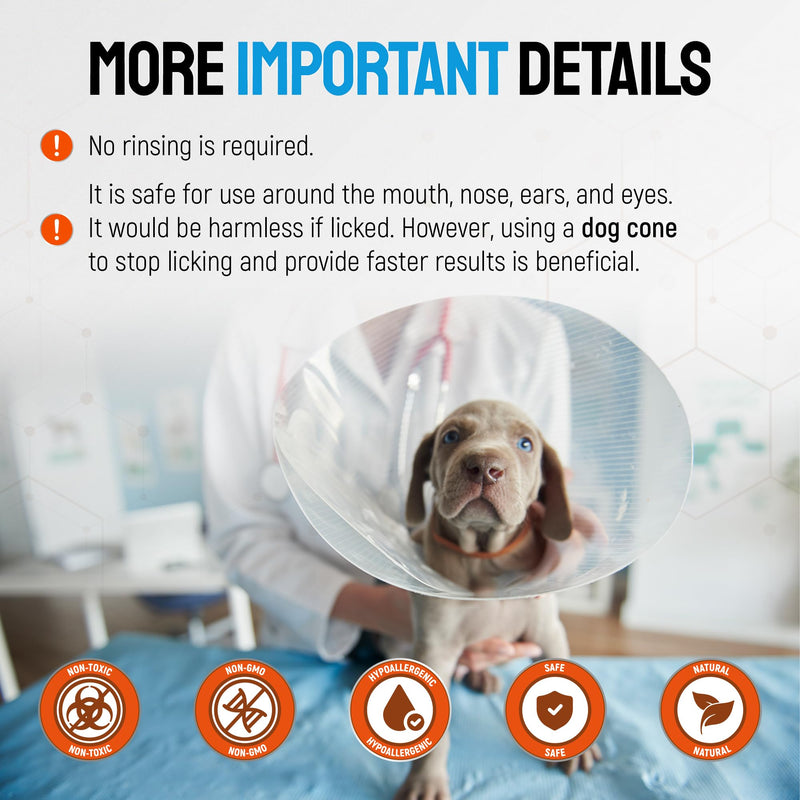 Hot Spot Treatment for Dogs – Silver Wound Spray Helps with Irritation, Bites, Burns, Rashes, Itch, Scratching – Better Use with a Dog Cone – 4 oz - PawsPlanet Australia