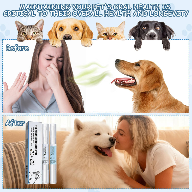 6-pack of dental care pens for dogs, pet toothbrush pens, pet oral repair gel pens, toothbrush pens for dogs, easy to use, removes plaque and freshens breath