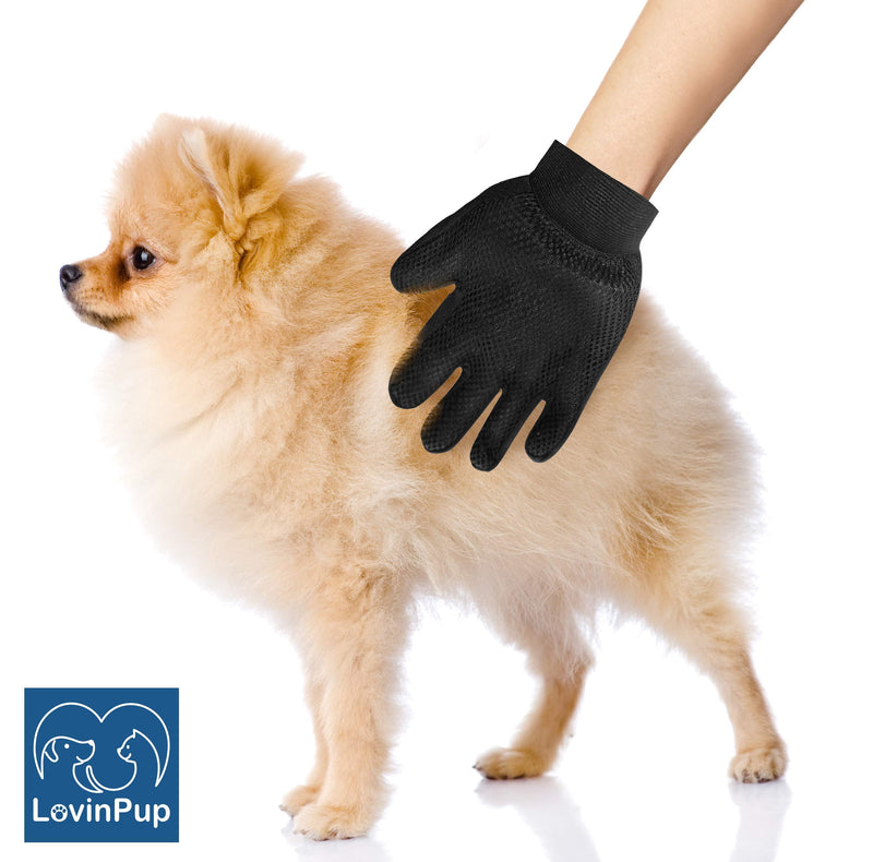 Pet Grooming Gloves for Dogs & Cats – 255 Silicone Bristles for Deep & Gentle Deshedding – Machine Washable w/Velcro Straps – One-Size Pair of Pet Hair Removal Glove for Long & Short Hair
