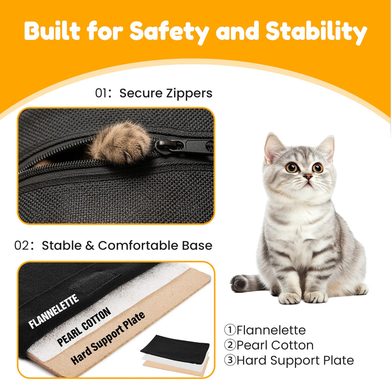Simple Deluxe Airline-Approved Cat Carrier, 17" x 12" x 12", Soft-Sided Pet Carrier for Cats, Small Dogs, Kittens & Puppies up to 17 lbs, Durable & Collapsible Travel Carrier, Black Black-NEW