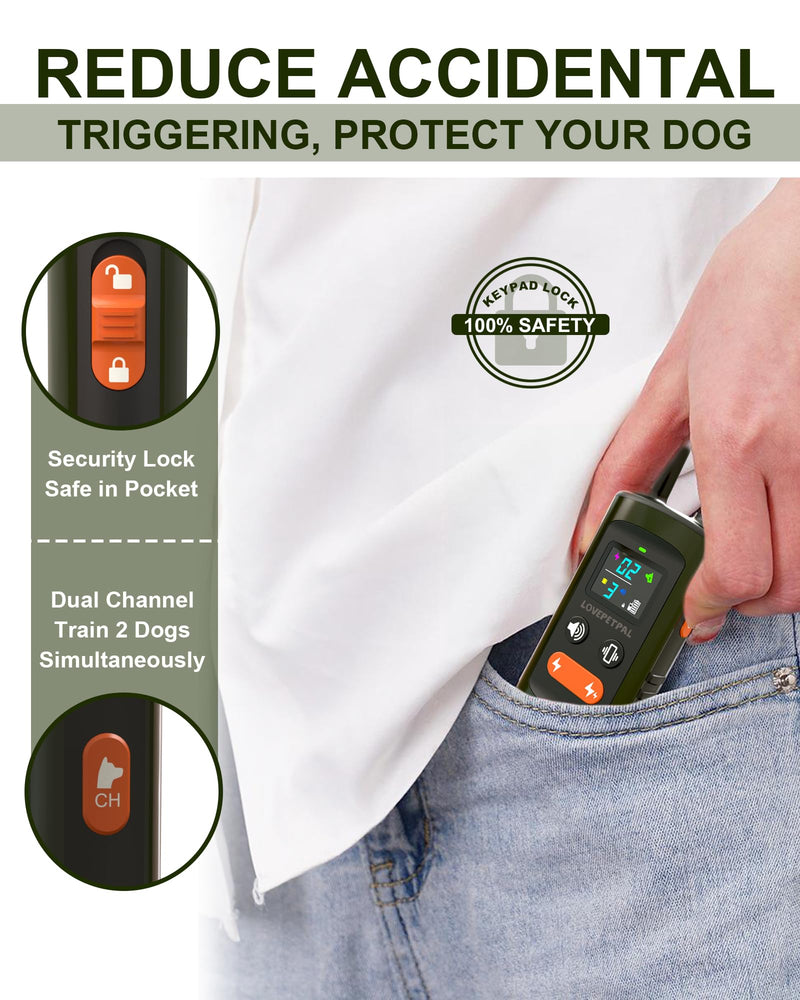 Dog Training Collar with Remote Control, 3500FT Dog Shock Collar for Small Medium Large Dogs, IPX7 Waterproof, 4 Training Modes, Rechargeable E-Collar with Beep Vibration Safe Shock for All Breeds - PawsPlanet Australia
