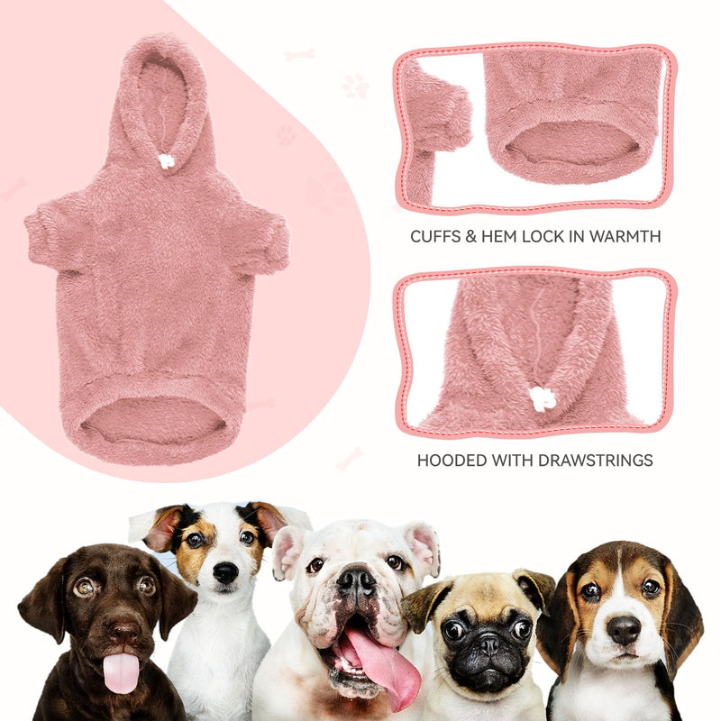 Fuzzy Dog Sweaters for Large Dogs Dog Hoodie Soft Double-Sided Plush Fleece Dog Sweater Dog Clothes Dog Coats Dog Hoodie Sherpa Hooded Sweatshirt(Pink-XL) X-Large Pink - PawsPlanet Australia