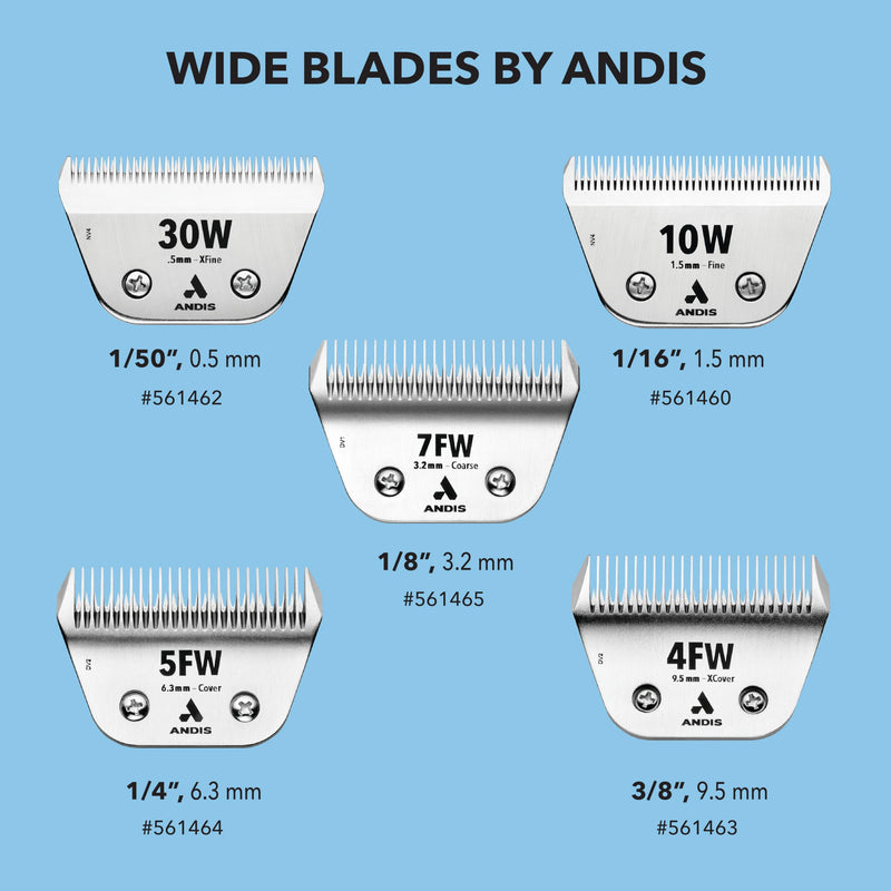Andis 561463 ceramicEDGE #4FW XCover Wide Blade, Small Animal and Pet Grooming, Detachable Replacement Blade, Long Lasting, Stainless Steel 4FW (9.5 mm)