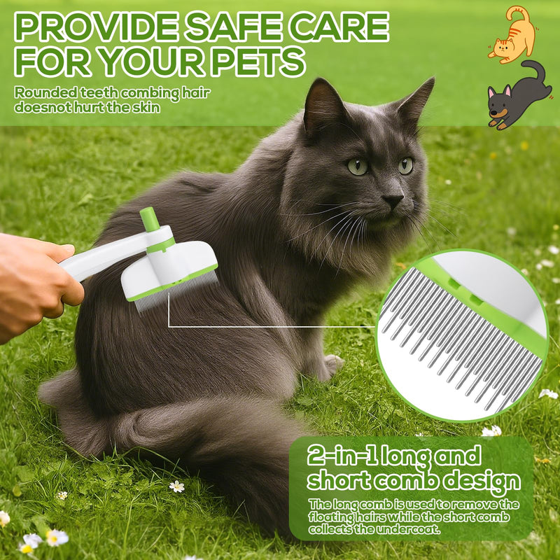 XANGNIER Rotatable Flea Comb for Cats Dogs Kittens Rabbit,Self Cleaning Pet Flea Comb Grooming Brush for Shedding and Detangling,Fine Tooth Tick Lice Comb for Short & Long Pet Hair Removal Tool,2 Pcs White - PawsPlanet Australia