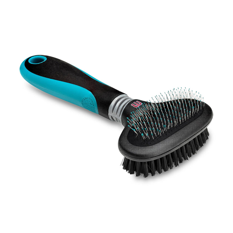 Mikki Dog, Cat Dual Slicker Brush Remove Knot, Tangle -2 sided -Nylon and Ball Pin for Small-Med Pets - PawsPlanet Australia
